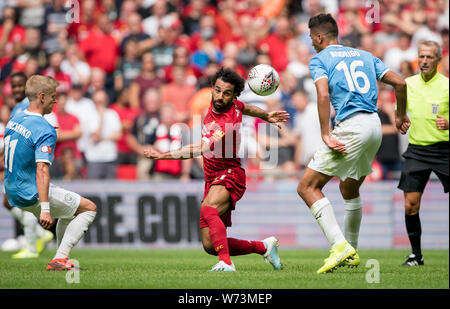 London, UK. 04th Aug, 2019. Mohamed Salah of Liverpool during the FA Community Shield match between Liverpool & Manchester City at Wembley Stadium, London, England on 4 August 2019. Photo by Andy Rowland. Credit: PRiME Media Images/Alamy Live News Stock Photo