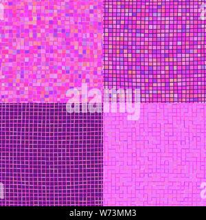 Seamless square pixel mosaic backgrounds set. Vector illustration Stock Vector