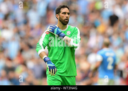 London, UK. 4th Aug 2019. Manchester City goalkeeper Claudio Bravo during the FA Community Shield match between Manchester City and Liverpool at Wembley Stadium, London on Sunday 4th August 2019. (Credit: Jon Hobley | MI News) Credit: MI News & Sport /Alamy Live News Stock Photo