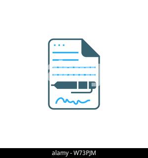 Contract related vector glyph icon. Stock Vector