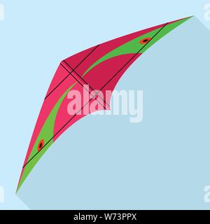 Cherry color kite icon, flat style Stock Vector