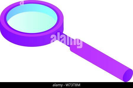 Magnify glass icon, isometric style Stock Vector