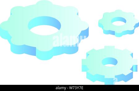 Gear system icon, isometric style Stock Vector