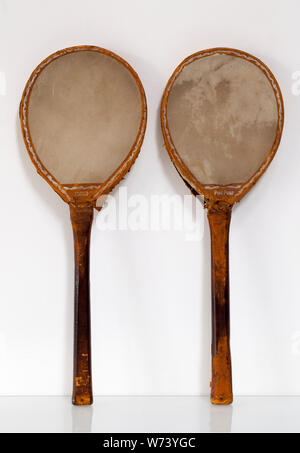 Vintage Antique British Ping Pong or Table Tennis Bats - Made by Jaques London Stock Photo