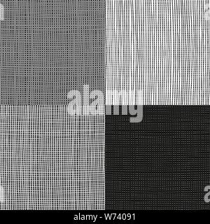 Set of four seamless hand drawn graphic patterns. Made in vector Stock Vector