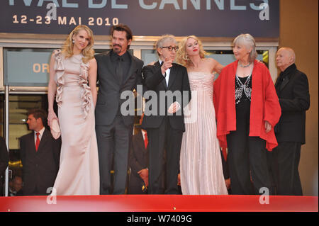 CANNES, FRANCE. May 16, 2010: Lucy Punch (left), Josh Brolin, Woody Allen, Naomi Watts & Gemma Jones at the premiere of their new movie 'You Will Meet A Tall Dark Stranger' at the 63rd Festival de Cannes. © 2010 Paul Smith / Featureflash Stock Photo