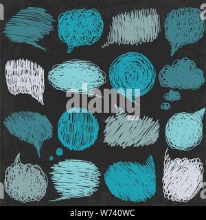 Set of hand-drawn speech bubbles. Vector illustration Stock Vector