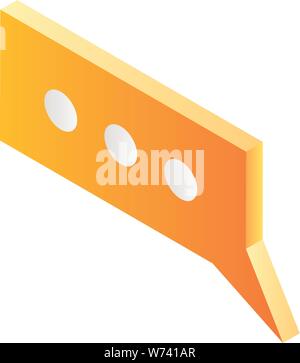 Sms chat bubble icon, isometric style Stock Vector
