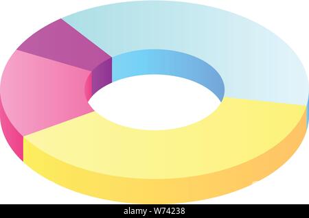 Pie chart icon, isometric style Stock Vector