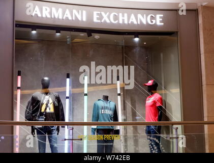 A view of an Armani Exchange Garments store newly opened at the Quest Mall  in Kolkata Stock Photo - Alamy