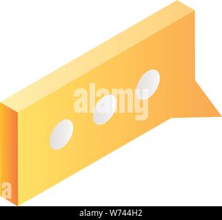 Sms chat icon, isometric style Stock Vector