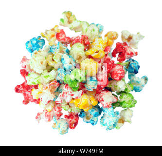 colorful popcorn isolated on white Stock Photo