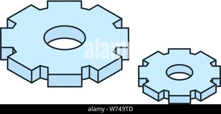 Metal gear system icon, isometric style Stock Vector