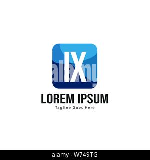 Initial IX logo template with modern frame. Minimalist IX letter logo vector illustration design Stock Vector