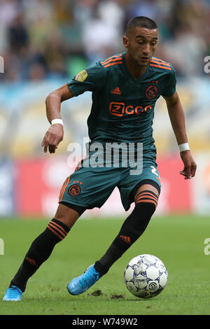 4 augustus 2019 Arnhem, The Netherlands Soccer Dutch Eredivisie Vitesse Arnhem v Ajax Amsterdam   03-08-2019: Voetbal: Vitesse v Ajax: Arnhem  L-R: a22 Stock Photo