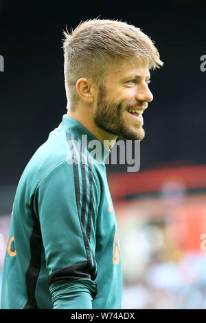 4 augustus 2019 Arnhem, The Netherlands Soccer Dutch Eredivisie Vitesse Arnhem v Ajax Amsterdam   03-08-2019: Voetbal: Vitesse v Ajax: Arnhem  L-R: Lasse Schone of Ajax Stock Photo