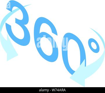 360 rotation grade icon, isometric style Stock Vector
