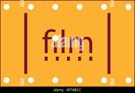 Film graphic/logo shaped like an old film strip with round holes along the top & bottom. Stock Vector