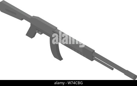 Military rifle icon, isometric style Stock Vector