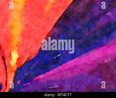Watercolor abstract texture background in creative stylish geometric form. Wet painting effect. Dry brush strokes and splashes. Beautiful design patte Stock Photo