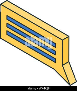 Yellow chat bubble icon, isometric style Stock Vector