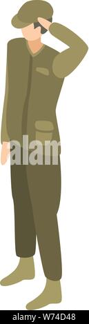 Army captain icon, isometric style Stock Vector