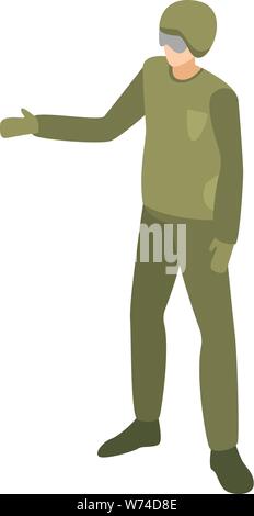 Army driver icon, isometric style Stock Vector