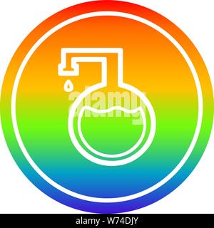 science experiment circular icon with rainbow gradient finish Stock ...
