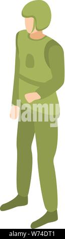 Army airforce man icon, isometric style Stock Vector