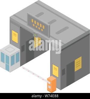 Autobahn gate icon, isometric style Stock Vector