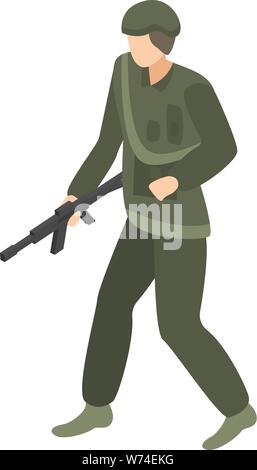 Soldier commander icon, isometric style Stock Vector