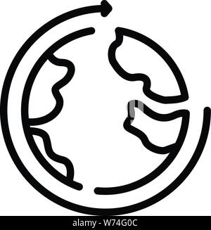Global education icon, outline style Stock Vector