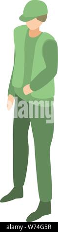Army engineer icon, isometric style Stock Vector