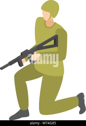 Infantry soldier icon, isometric style Stock Vector