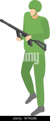 Infantry commander icon, isometric style Stock Vector