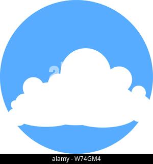 clouds running through a circle graphic symbol Stock Vector