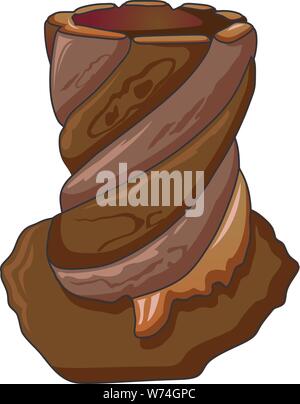 Swirl tree stump icon, cartoon style Stock Vector
