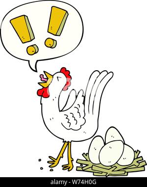 Cartoon funny chicken hen crowing 5152107 Vector Art at Vecteezy