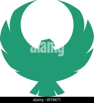 Bird of prey circular logo or emblem Stock Vector