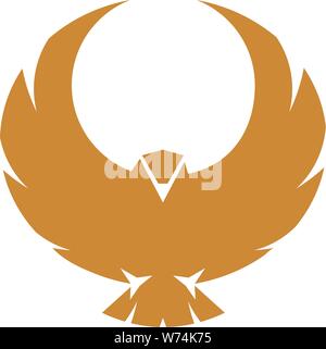 swooping round bird of prey simple emblem graphic Stock Vector