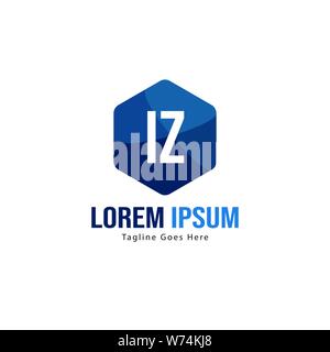 Initial IZ logo template with modern frame. Minimalist IZ letter logo vector illustration design Stock Vector