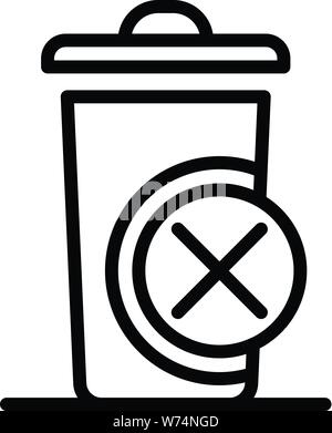 Unsorted garbage icon, outline style Stock Vector