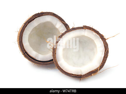 chopped coconut on white Stock Photo