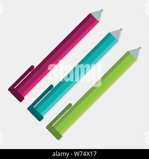 colorful pen vector illustration Stock Vector