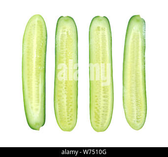 sliced cucumber isolate on white background Stock Photo