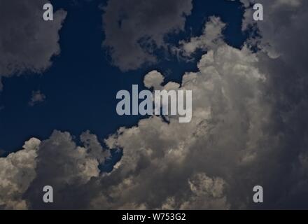 Thunderclouds Forming over Canyon, Texas in the Texas Panhandle. Stock Photo