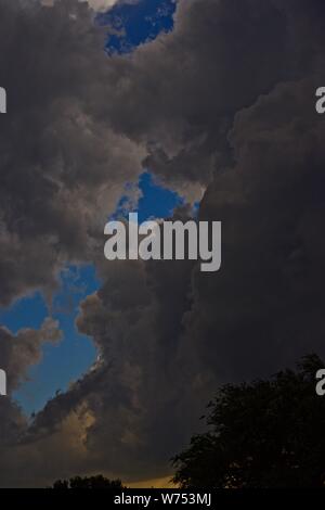 Thunder Clouds over Canyon, Texas Stock Photo