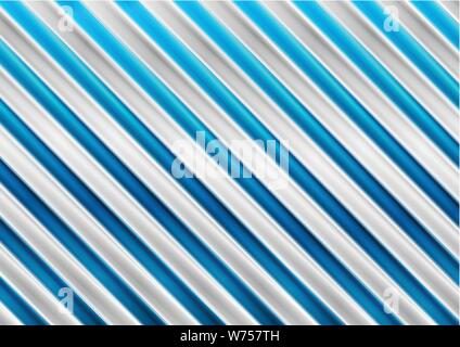 Tech bright diagonal glossy stripes abstract background. Vector design Stock Vector
