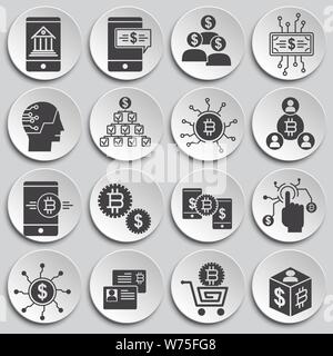 Financial technologies related icons set on background for graphic and web design. Simple illustration. Internet concept symbol for website button or Stock Vector