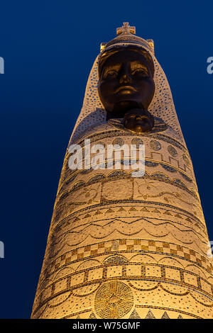 Our Lady of Loretto statue at Primosten, Croatia at night Stock Photo